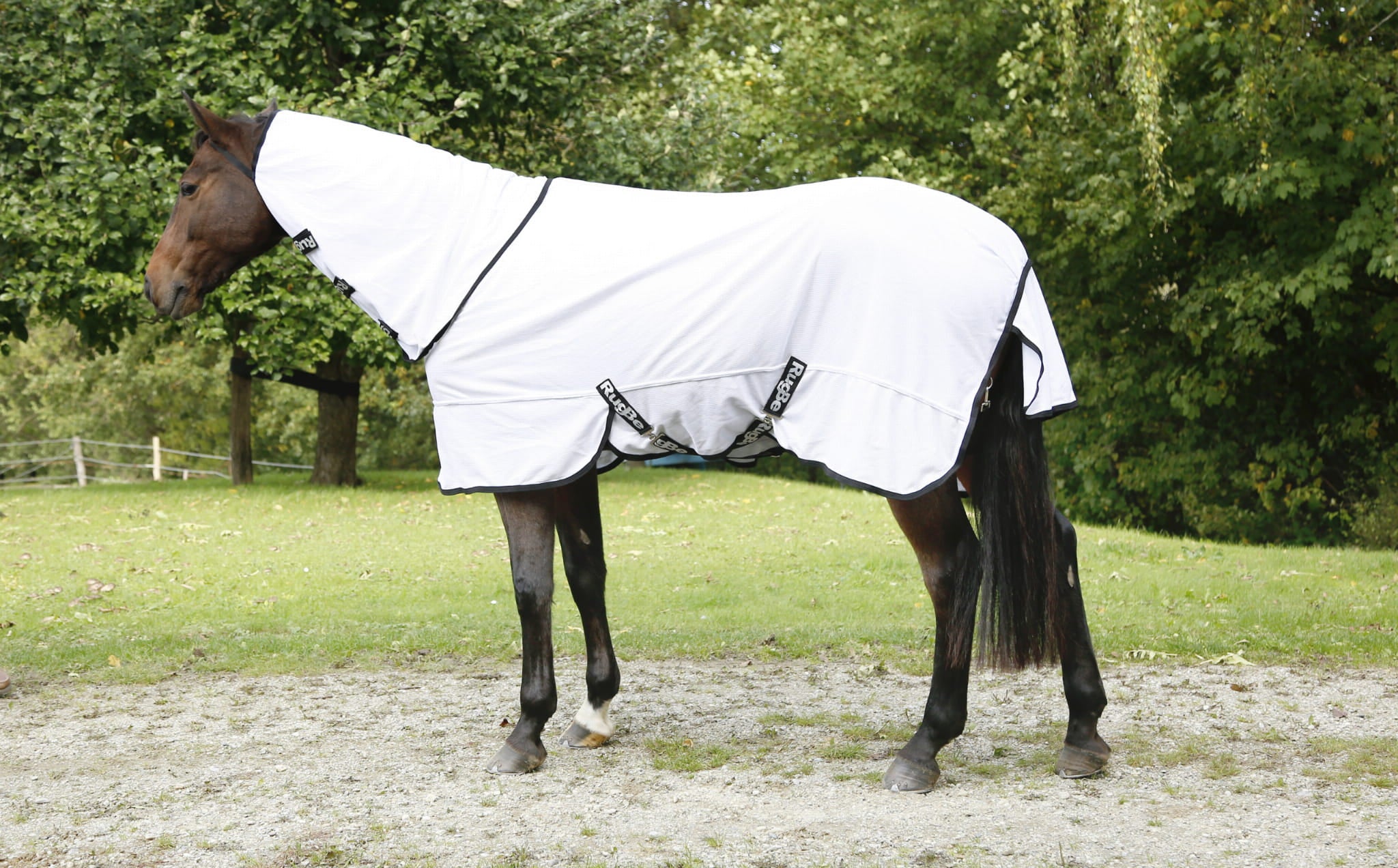 Derka przeciwowadowa dla konia RugBe SuperFly biały Covalliero - Cavalo